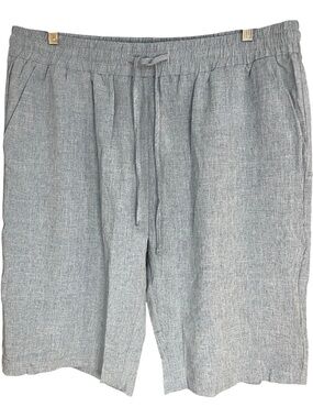 Coofandy Casual Drawstring Linen Feel Shorts Gray